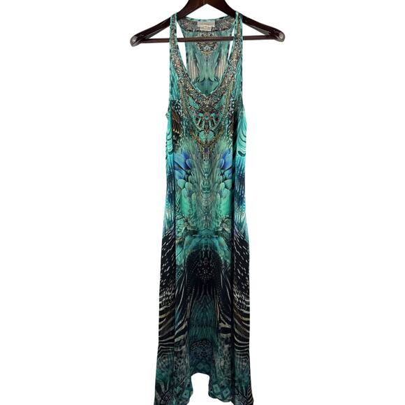 Camilla Dresses & Skirts - Women’s Camilla Teal Animal Print Racerback Maxi Dress